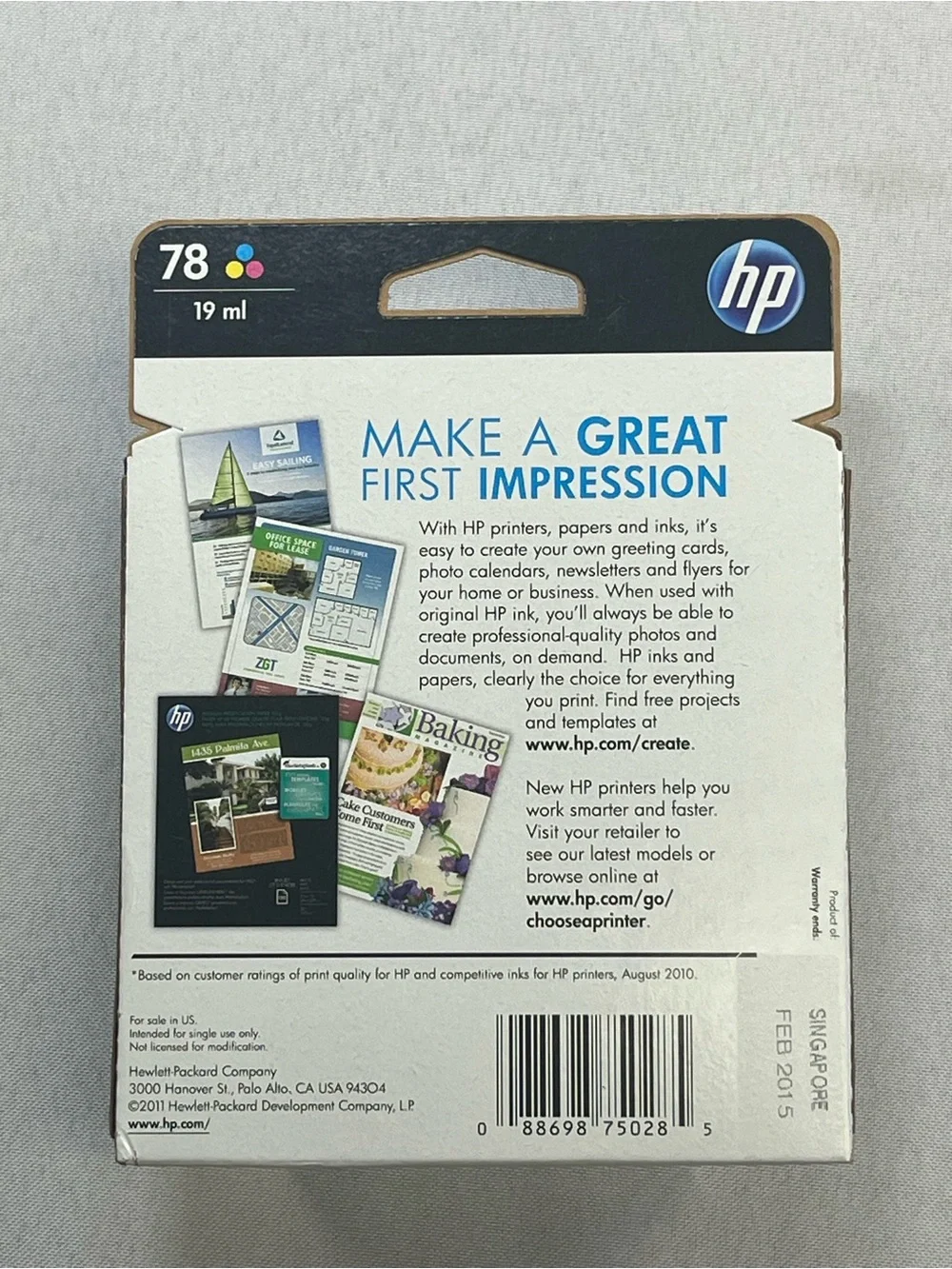 HP 78 Tri-Color Ink C6578DN - New Sealed Expired 02/2015